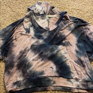 short sleeve tie dye hoodie type shirt